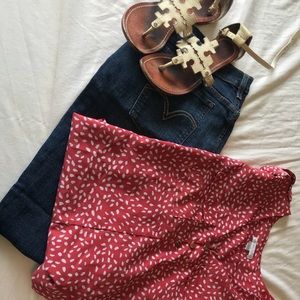 NY and Co red and white top